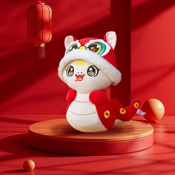 Edgergery 2025 Chinese New Year Snake Plush Throw Doll,8.7 Inch Lunar New Year Decorations Snake Plush Toys Chinese Zodiac Snake Decor Year of The Snake Gifts for Kids