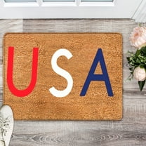 Chamoist 4th of July Door Mat,Patriotic Welcome Mat for Front Door,Memorial Day Porch Rugs Entryway Carpets Washable Non Slip Independence Day Inside Living Room Table Decorations