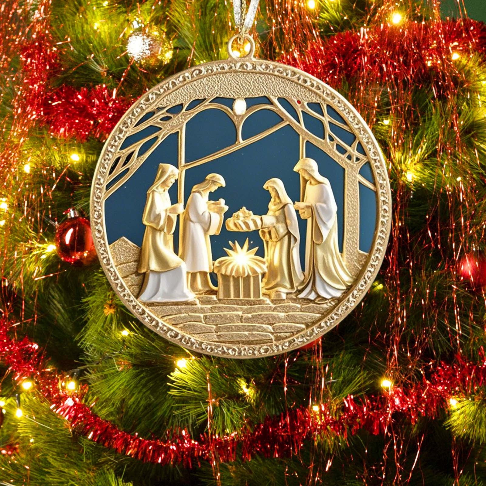 Edgergery Acrylic Nativity Scene Ornaments Bulk,3D Vision Religious Christmas Ornaments for ...