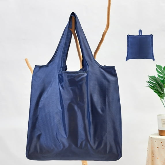 Blue Shopping Handle Bag for Women Men,Large Reusable Oxfords Bags Shopping Washable Collapsible Grocery Bags Heavy Duty Lightweight Folding Gift Tote Bags Strong Polyester Color