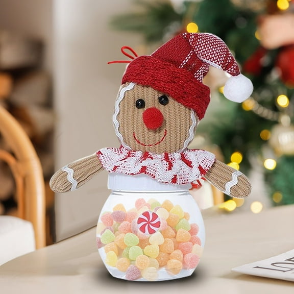 Edgergery Christmas Candy Jar,Mini Xmas Goody Storage Organizer,Xmas Cookie Jars Christmas Cookie Tins Christmas Candy Bowl Christmas Santa Snowman Decorations Toys Candy Jar