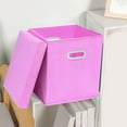thumbnail image 1 of Collapsible Storage Cubes Bins Pink,Household Fabric Storage Box,Fabric Storage Box,Drawer Organizer,Cubes Organizer Baskets with Dual Handles for Home Organizer, 1 of 5