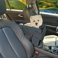 thumbnail image 1 of Dark Gray Plush Dog Car Seat,Pet Car Booster Seat,Center Console Doggie Seat,Armrest Booster Seat,Travel Bags for Dogs Cats,Washable Dog Cat Booster Seat,17.3x10.2x9.5inch, 1 of 5