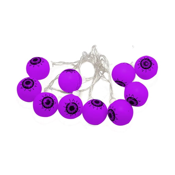 Edgergery Halloween Eyeball String Lights with 20 LED Eyeballs Twinkle Lights Waterproof Battery Operated Halloween Decorative Lights,Purple Light Halloween Decor String Light,9.8FT
