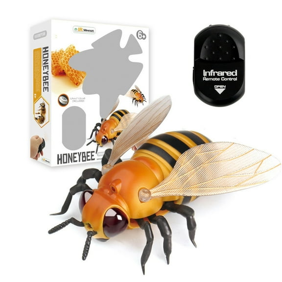 Realistic RC Honey Bee Toys,Infrared Remote Control Electric Insect Toys,IR Remote Control Honeybee Insect Vehicle Electric Animal for Cat Dog Kids Birthday Gifts