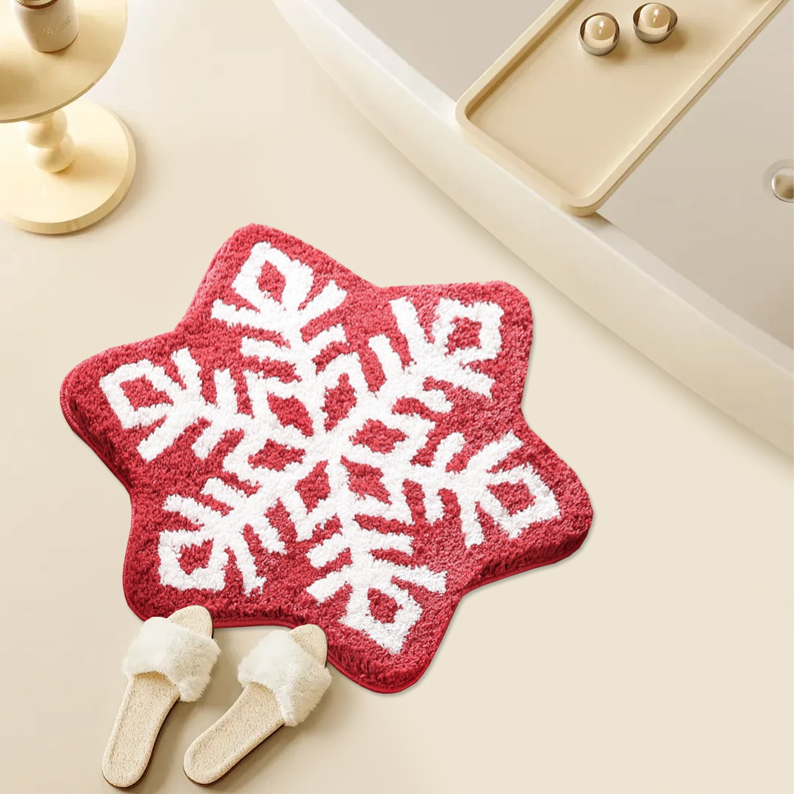 Red Leaves Bathroom Rug,Dark Green Bath Mat Small Bathroom Rug Dark Red ...