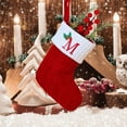thumbnail image 1 of Edgergery Red Mini 26 Letters Stocking Gift Bag,Red Christmas 26 Letters Knit Stockings with White Cuffs Cute Xmas Alphabet Decorations for Home Family Fireplace Hanging Gifts DIY, 1 of 1