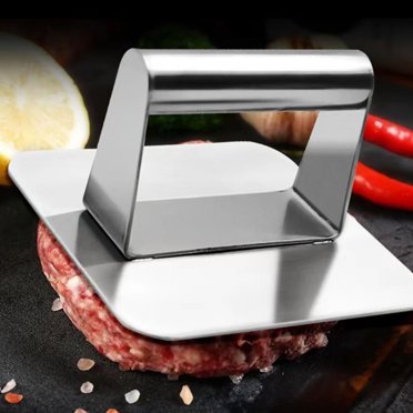 5.5 Inch Stainless Steel Burger Press - Non-Stick Smooth Hamburger Smasher