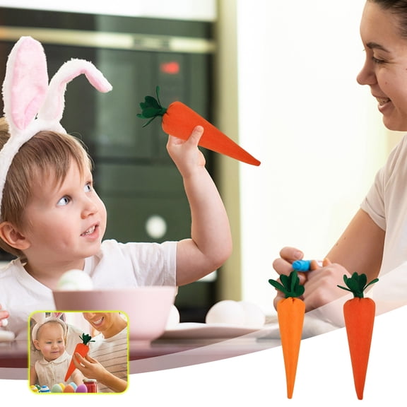 Stuffed Fabric Carrots Easter Basket Bowl Fillers, Artificial Easter Springtime Decorations, Decorative Spring Home Decor, Farmhouse Easter Decorations