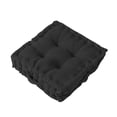 thumbnail image 1 of Edgergery Thicked Floor Pillow,Floor Pillow Seat Sofa Tatami Mat,Black Large Square Tufted Decorative Cushion,Faux Velvet Fabric Ultra Thick Fill for Bedroom Office School,15×15×3 Inch, 1 of 5