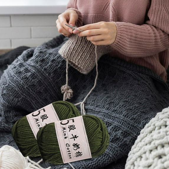 Edgergery Winter Wool Ball,5 Strands Color Milk Cotton Thread Hand-woven Diy Pure Cotton Wool Ball,50g Hand-made Doll Crochet Diy Knitting Thread Wool Ball,Fall Supplies