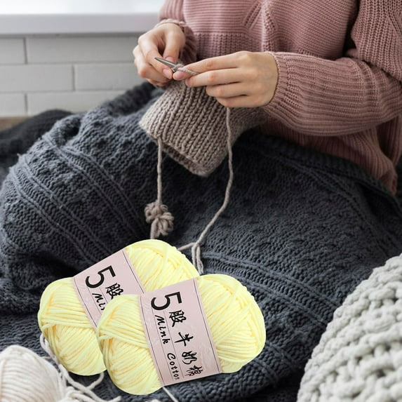 Edgergery Winter Wool Ball,5 Strands Color Milk Cotton Thread Hand-woven Diy Pure Cotton Wool Ball,50g Hand-made Doll Crochet Diy Knitting Thread Wool Ball,Fall Supplies