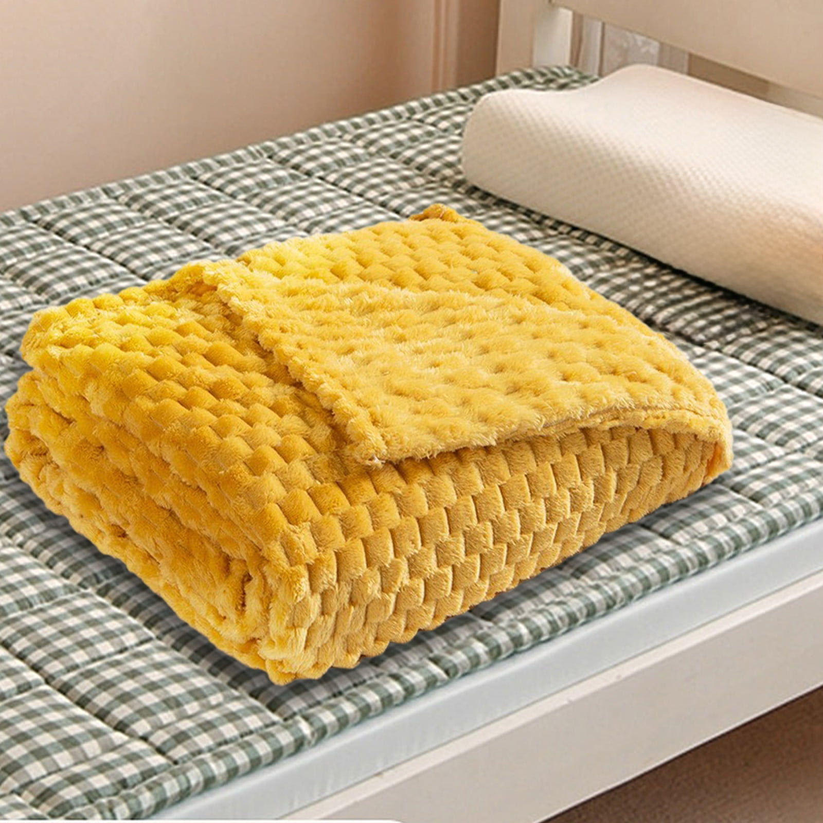 Edgergery Yellow Fuzzy Blanket or Fluffy Blanket for Baby,Soft Warm
