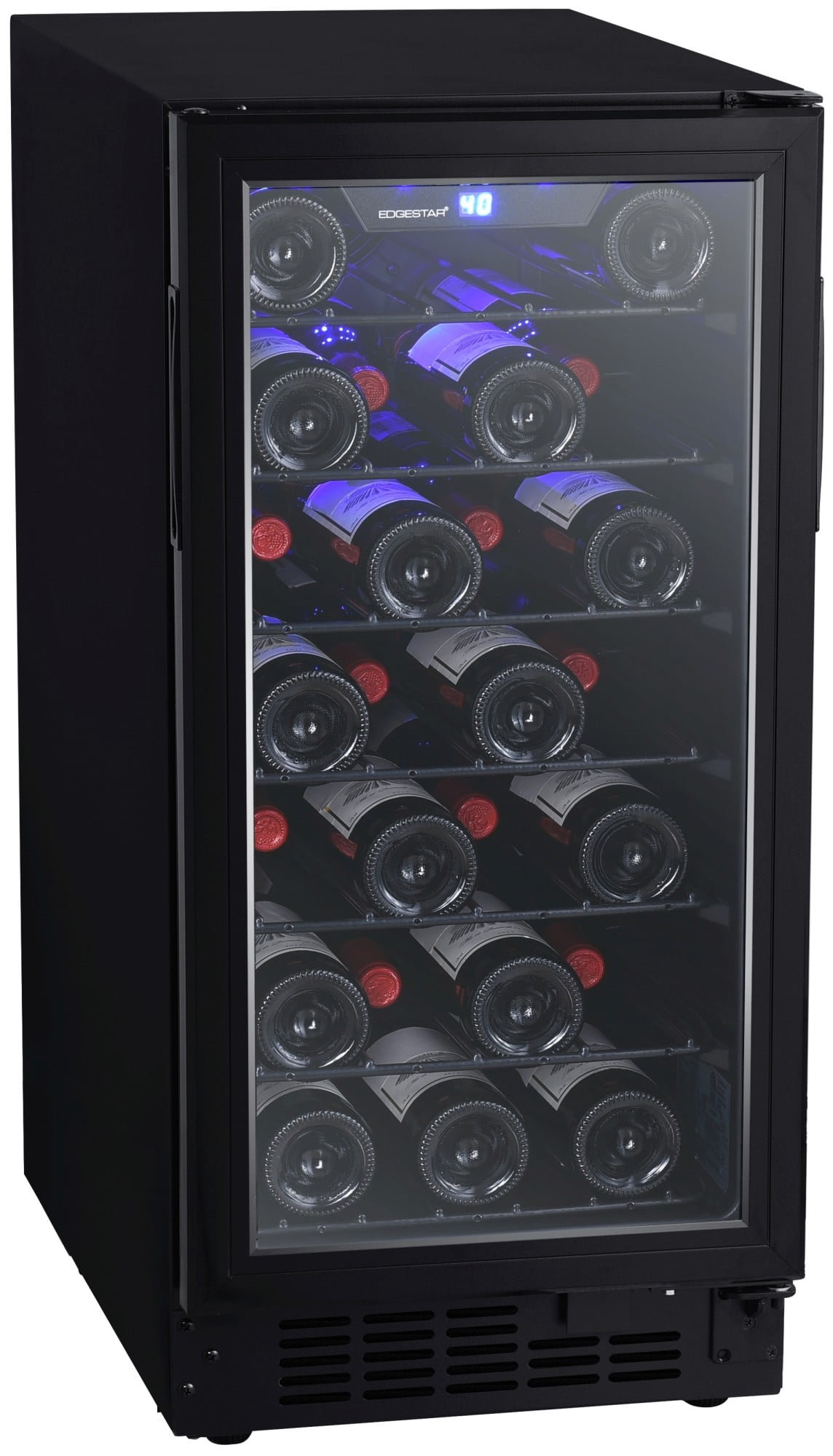 Edgestar Bwr301bl 15" Wide 25 Bottle Built-In Single Zone Wine Cooler - Black