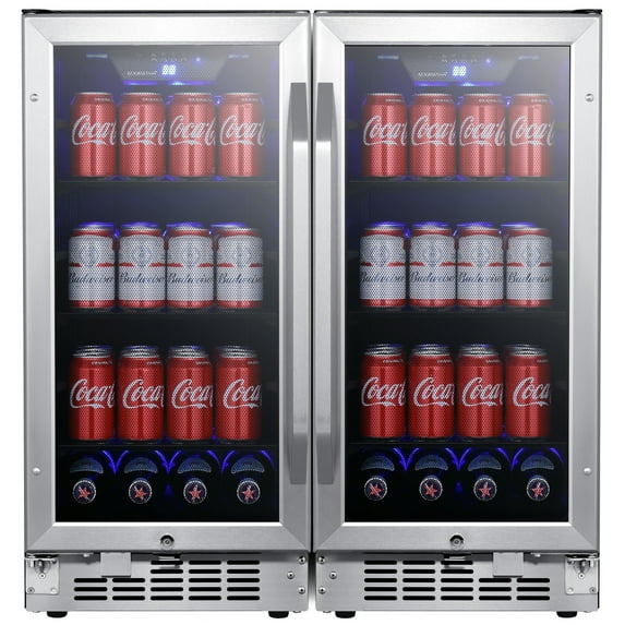 Edgestar Cbr902sgdual 30" Wide 160 Can Built-In Side By Side Beverage Cooler - Stainless
