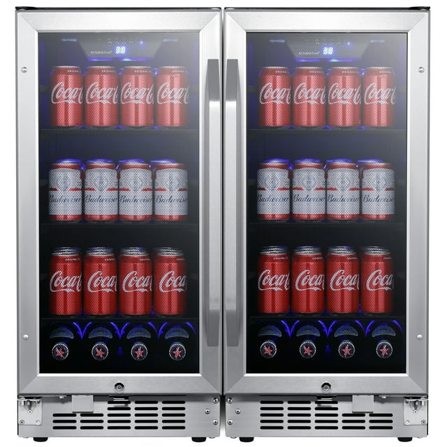 Edgestar Cbr902sgdual 30" Wide 160 Can Built-In Side By Side Beverage Cooler - Stainless