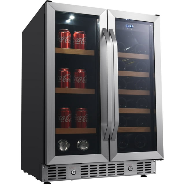 Edgestar Cwb1760fd 24" Wide 17 Bottle Wine And 53 Can Beverage Cooler Stainless Steel