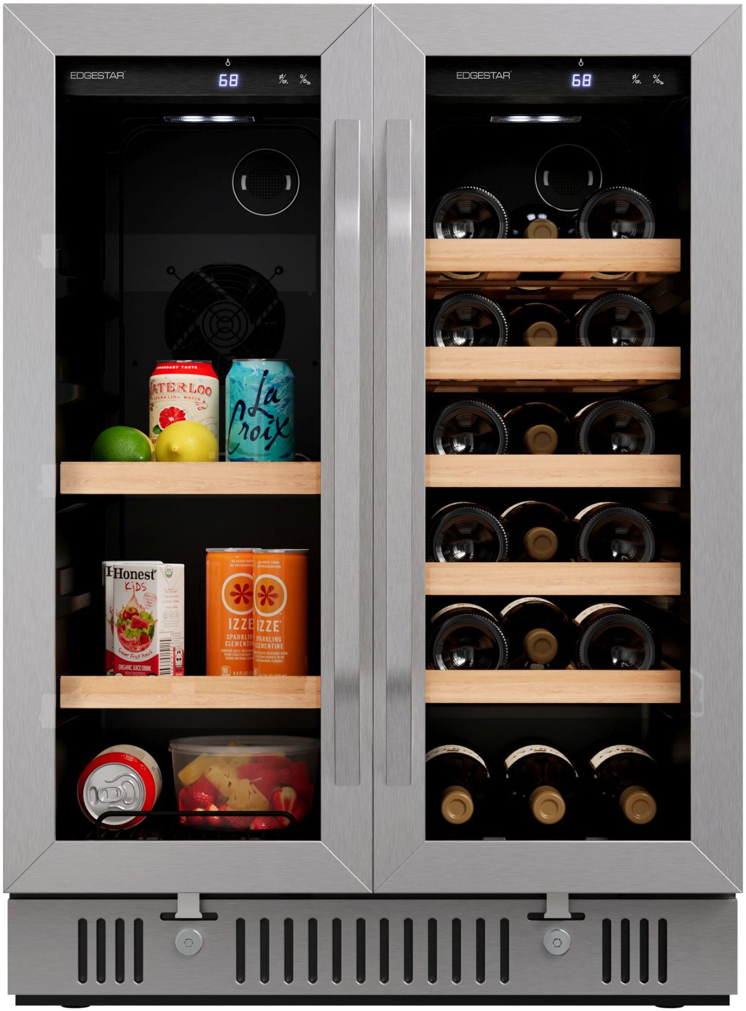 Edgestar Cwb1761fd 24" Wide 18 Bottle Capacity And 47 Can Capacity Wine And Beverage