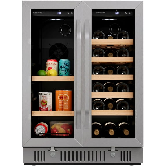 Edgestar Cwb1761fd 24" Wide 18 Bottle Capacity And 47 Can Capacity Wine And Beverage