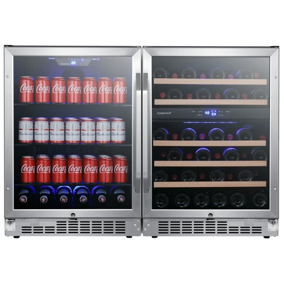 Edgestar Cwbv14246 48" Wide 46 Bottle 142 Can Built-In Side-By-Side Wine And Beverage