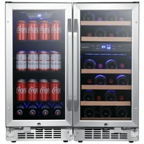 Edgestar Cwbv80261 30" Wide 26 Bottle 80 Can Side-By-Side Wine And Beverage Center -