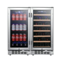 Edgestar Cwbv80301 30" Wide 30 Bottle 80 Can Side-By-Side Wine And Beverage Cooler -