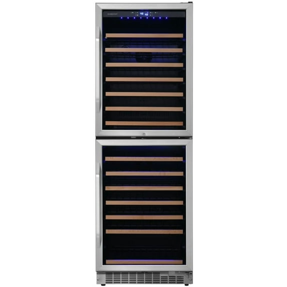 Edgestar Cwr1553dd 142 Bottle 24" Built-In Or Free Standing Dual Zone Double Door Wine
