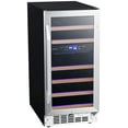 thumbnail image 1 of Edgestar Cwr263dz 15" Wide 23 Bottle Built-In Dual Zone Wine Cooler - Stainless Steel, 1 of 7