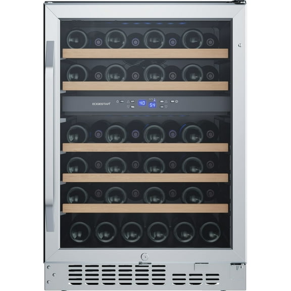 Edgestar Cwr462dz 24" Wide 46 Bottle Built-In Dual Zone Wine Cooler - Stainless Steel