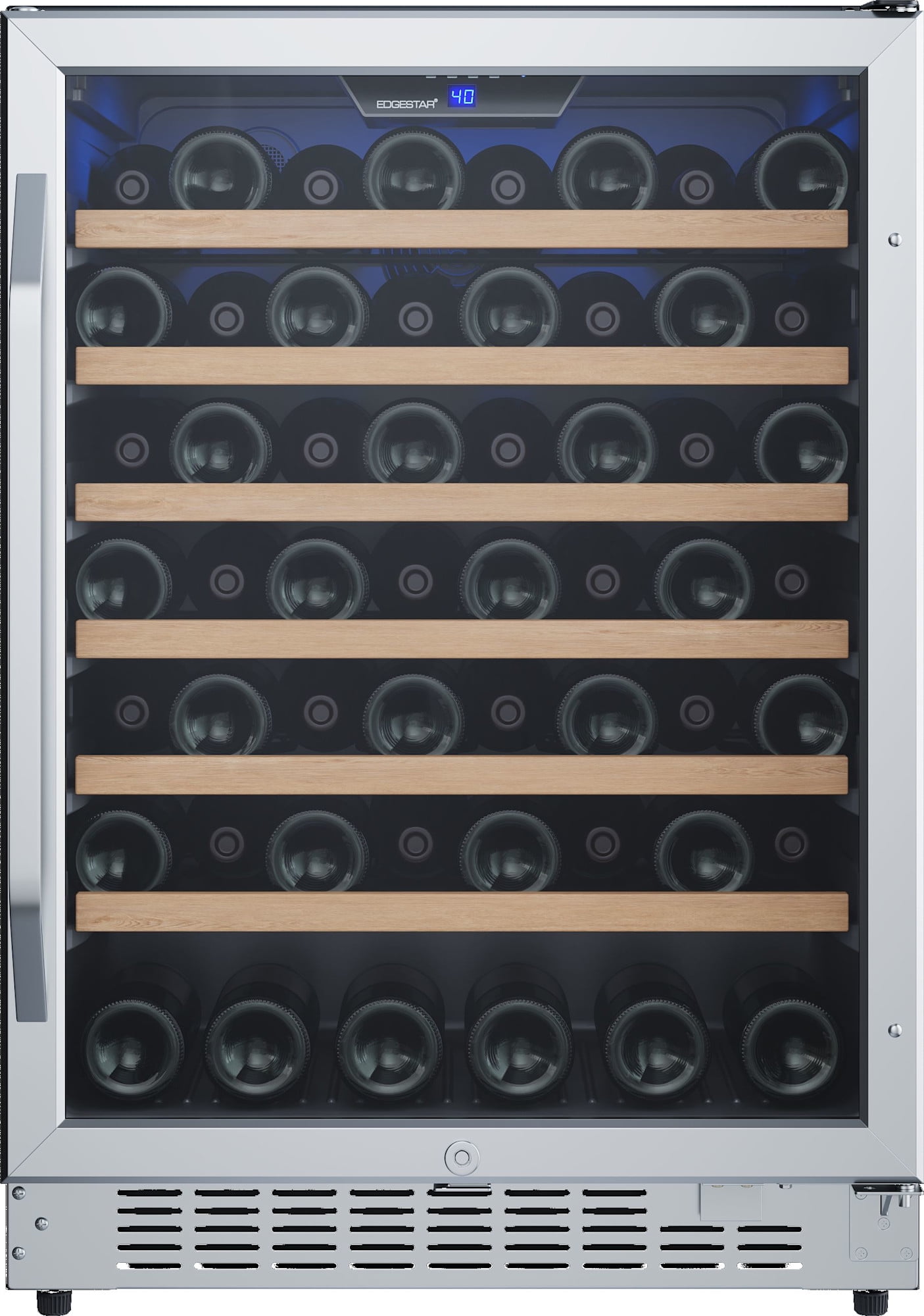 Edgestar Cwr532sz 24" Wide 53 Bottle Built-In Single Zone Wine Cooler - Stainless Steel