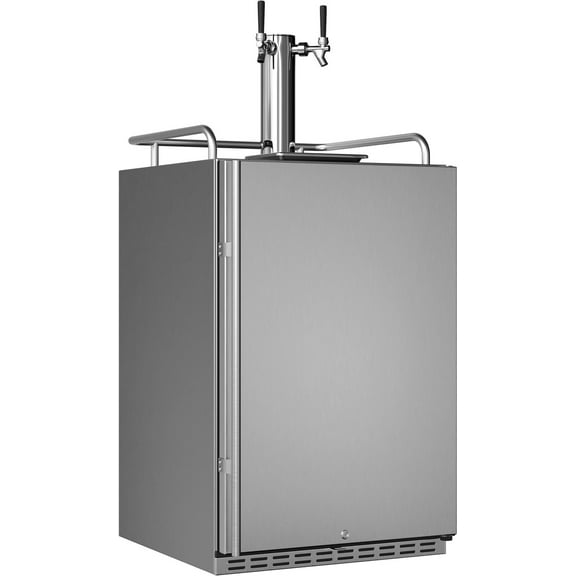 Edgestar Kc7000odtwin 24" Wide Outdoor Double Tap Kegerator For Full Size Kegs - Stainless