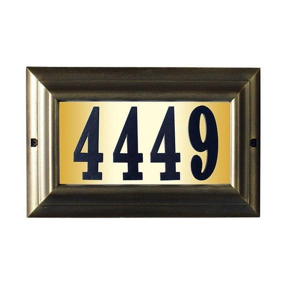 Edgewood Large "Do It Yourself Kit" Lighted Address Plaque In French Bronze Frame Color
