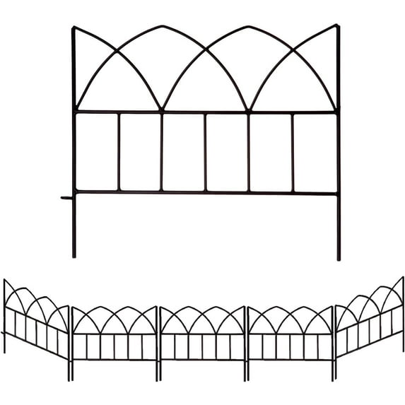 Edging Border- Flower Bed Fencing for Landscaping Garden Decorative Fences Panel 18"x16" 5 Pack for Flower Bed Edging Rustproof Dog Fencing for Yard