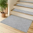 thumbnail image 1 of Edging Stair Treads Non-Slip Corner Indoor Stair Runners for Wooden Steps,Landing Slip Resistant Stair Rugs for Kids and Dogs, 100% Polyester TPE Backing,Grey,20"X32", 1 of 8