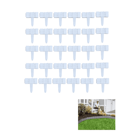 Edging for Landscaping, 30Pcs Garden Edging, Dark Grey Cobbled Stone Effect Flower Bed with Ground for Gardens, Landscaping, Farms