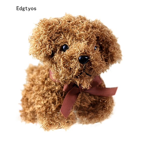 Edgtyos Simulation Dog Poodle Toys Suffed Doll Key Chain Ring Pendant Toys For Christmas Gift
