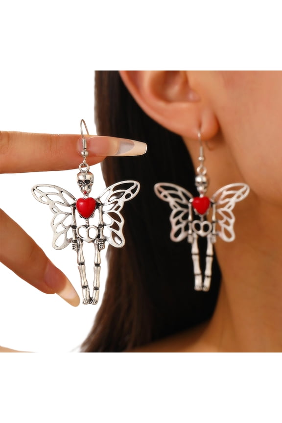 Edgy Bat Spiders Earrings Gothic Styles Jewelry Alloy For Women Halloween Costumes Parties