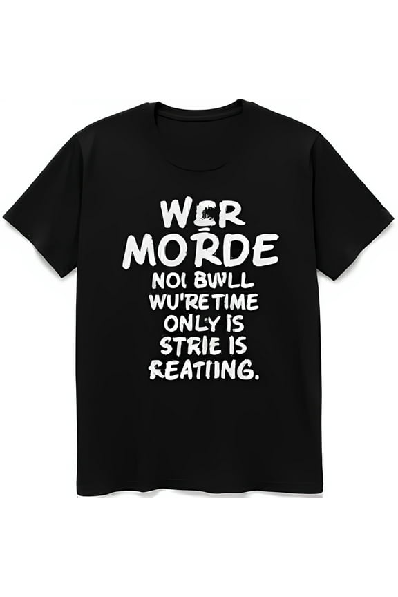 Edgy Black T-Shirt with Bold Graffiti Style Graphic Design & Defiant Text