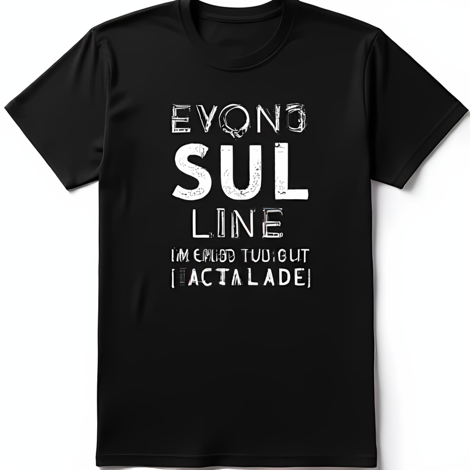 Edgy Black TShirt with Bold Graphic Design EVONO SUL LINE & Unique