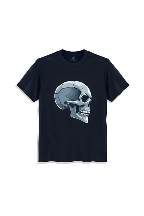 Edgy Black T-Shirt with Bold White Graphic Stylish Casual Wear