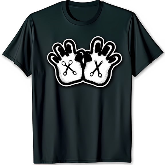 Edgy Black T-Shirt with Distorted Graphic Style Tee