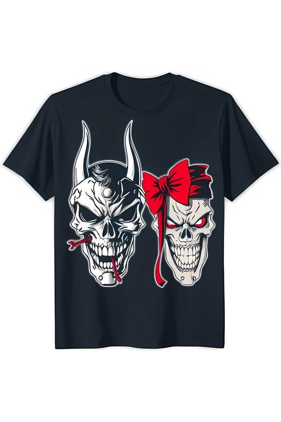 Edgy Black T-Shirt with Graphic & Red Snake Unique Style for Bold Fashion