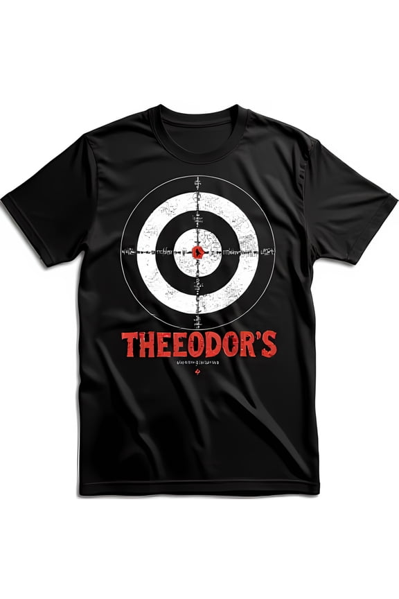 Edgy Black T-Shirt with Target Graphic & Bold Red Text