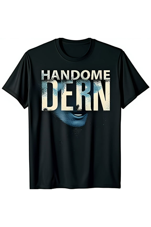 Edgy Black T-Shirt with Unique Layered Graphic HANDSOME & DERN Design
