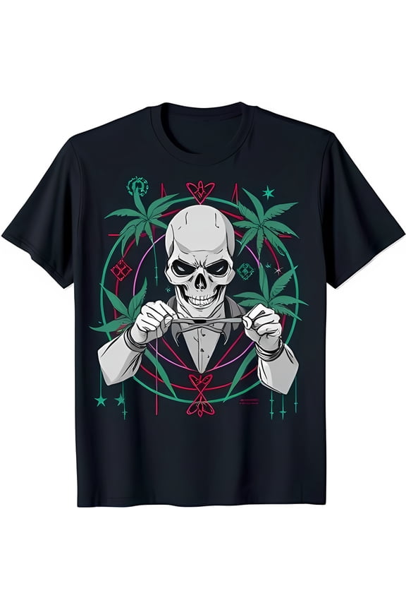 Edgy Black T-Shirt with and Design Joint & Geometric Shapes