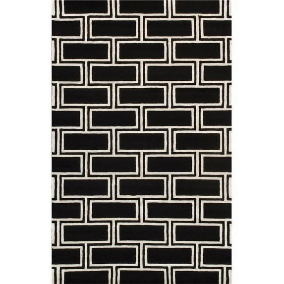 Edgy Collection Hand-Tufted Bamboo Silk & Wool Area Rug - Black - 12' 0' X 15' 0'
