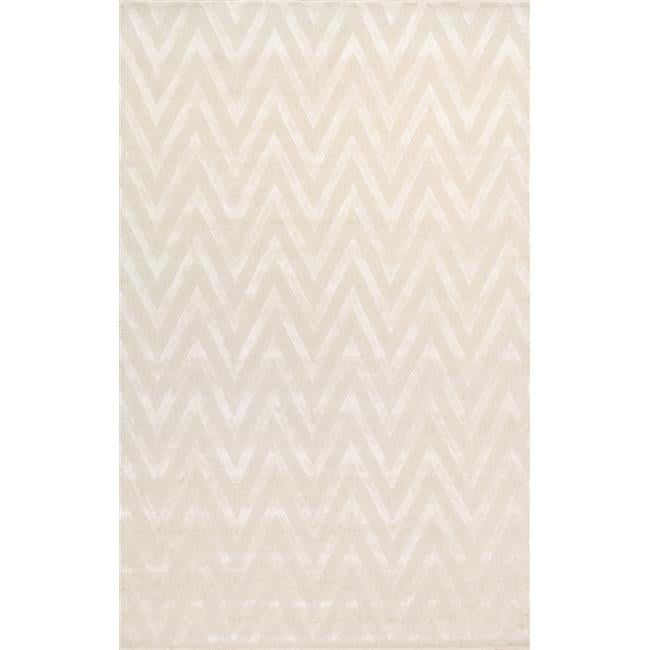 Pasargad Ivory Hand-Tufted Bamboo Silk & Wool 7'9" x 9'9" Area Rug