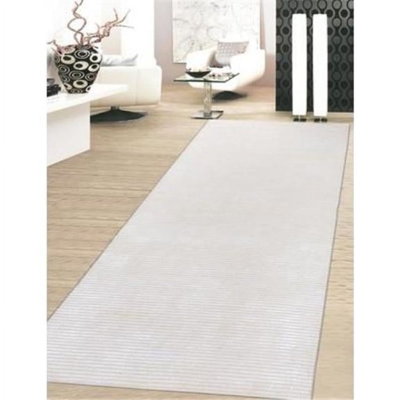 Edgy Collection Hand-Tufted Silk & Wool Rug, Beige - 9 x 12 ft.