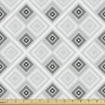 thumbnail image 1 of Ambesonne Edgy Fabric by the Yard Upholstery, Retro Style Rhombus Stripes, 5 Yards, Pale Grey White Grey, 1 of 4