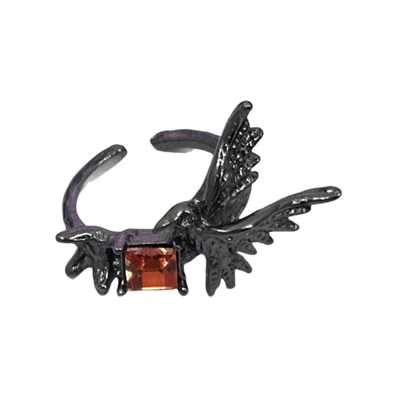 Edgy Gothic Jewelry Unique Crow Rings for Women Men Adjustable Finger Accessory Stylish Metal Accessories Gift